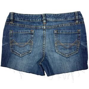 Mossimo Y2K Low-Rise Y2K Jean Shorts Sz 7S Cutoffs Stretch Grunge Faded Denim